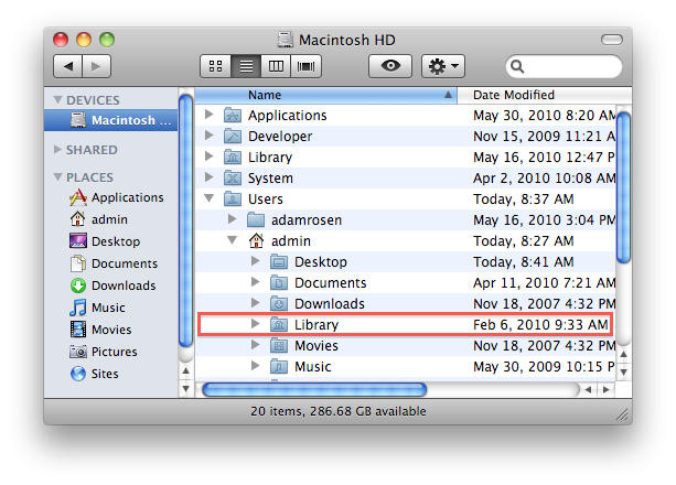 Home folder mac library folder mac